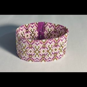 handmade beaded peyote cuff bracelet